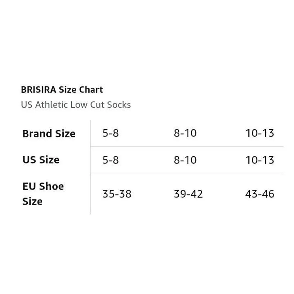 BRISIRA Coolmax Bamboo Viscose Compression Running Socks 3 Pairs Ankle Low Cut M